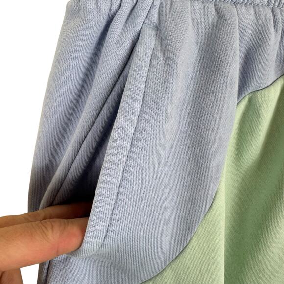 Nike Color Clash Colorblock Green Blue Fleece Retro Cotton Shorts Men's Size S - Picture 4 of 7